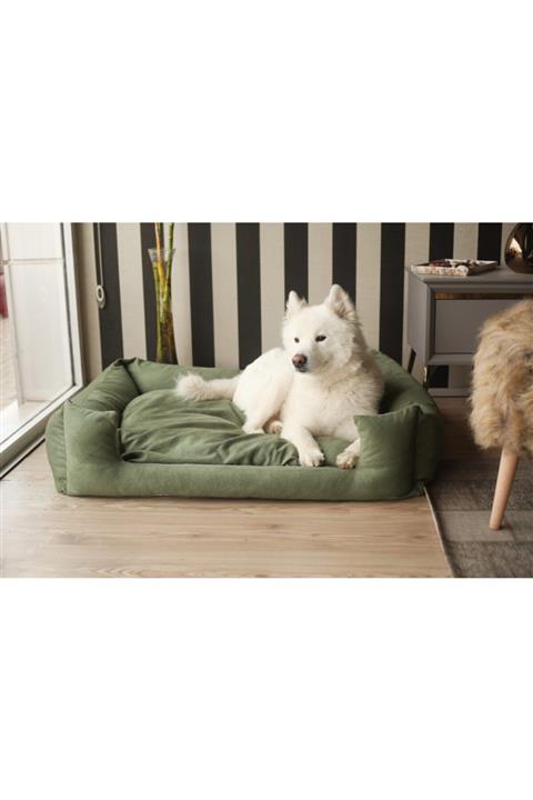 LUVLY PETS Köpek Yatağı Yıkanabilir Tüplü Tay Tüyünden Dream Box Yeşil  Large 85x70 cm
