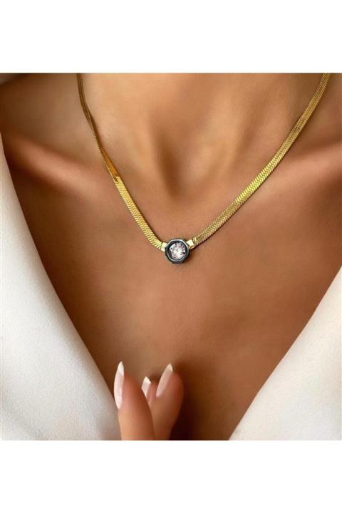 Çelik Mel's Altın Çağla Şikel Italyan Kolye