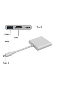 yakuppolt Type-c Hdmi Görüntü Aktarıcı , 4k Hdr Destekli Hdmı Çıkışı, Usb Çıkışı Type-c Çevirici, Dönüştürücü