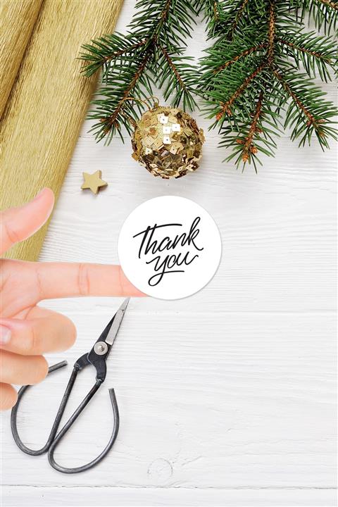Kraffi Yapışkanlı Thank You Sticker / Etiket 4 Cm Çap - 63 Adet