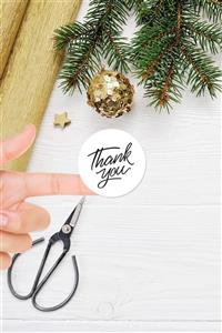 Kraffi Yapışkanlı Thank You Sticker / Etiket 4 Cm Çap - 63 Adet