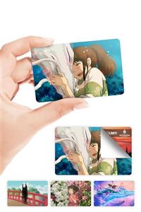 ZipZap Spirited Away Ruhların Kaçışı Ghibli Miyazaki Kart Kaplama Sticker 4 Adet