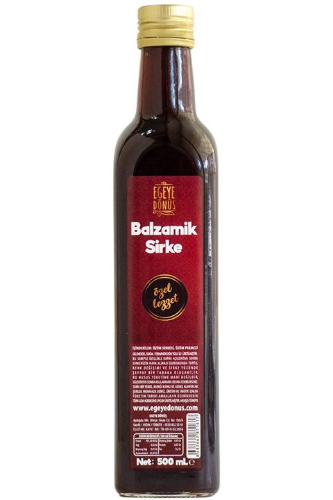 EGEYE DÖNÜŞ Katkısız Doğal Fermente Balzamik Sirke Cam Şişe - 500 Ml. (geleneksel Yöntemle Mayalanmıştır.)