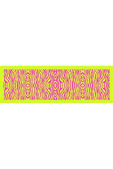 Elif Töngel Sarı Zemin Üzerine Fuşya Baskı Pareo