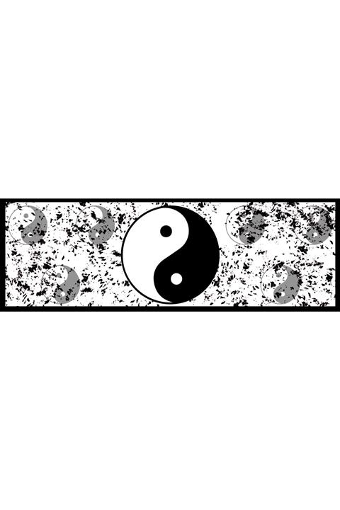 Elif Töngel Kadın Siyah Beyaz Ying Yang Desenli Pareo