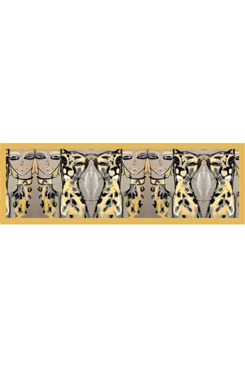 Elif Töngel Sarı Aslanlı Kadın Desenli Pareo