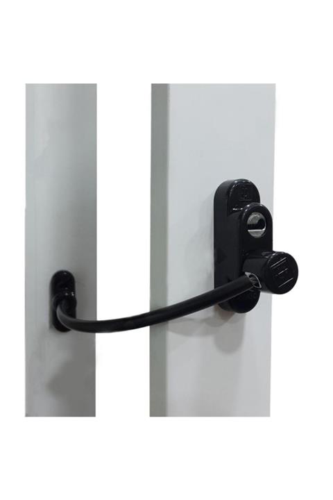 EYM 7 Adet Penkid Çelik Halatlı Kablolu Anahtarlı Pvc Pencere Çocuk Güvenlik Kilidi Siyah