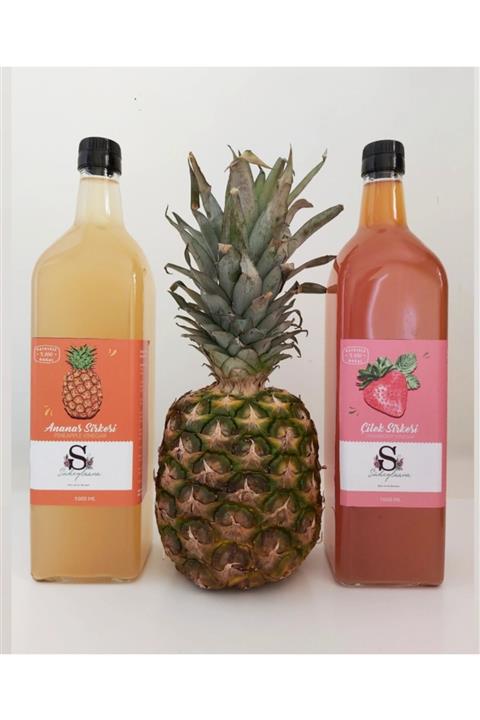 Süheylaana Doğal Ananas Sirkesi 1 Litre Ve Doğal Çilek Sirkesi 1 Litre