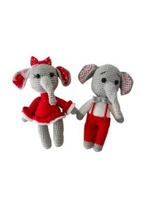 GüneşinKadınlarıDüzce Organik Amigurumi Oyuncak Fil 2'li 17cm