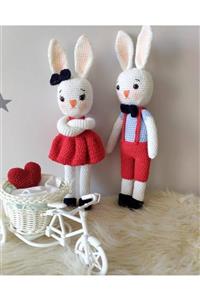 MiniOrganik Amigurumi Tavşan Set 35 Cm. Organik Oyuncak