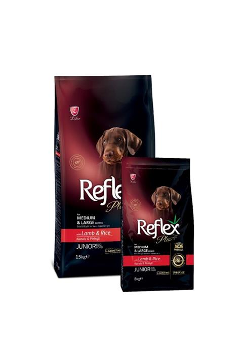 Reflex Plus Orta & Büyük Irk Kuzu & Pirinç Yavru Köpek Maması 15 Kg