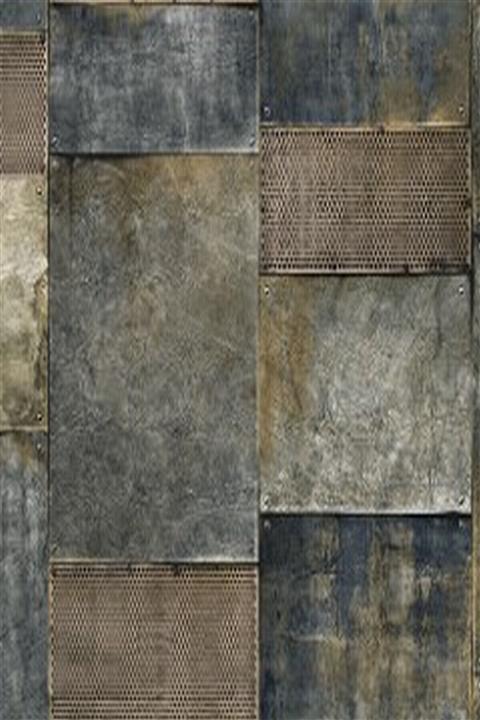 Bien Duvar Kağıtları 1215-2 Adawall Octagon Eskitme Demir Desenli Duvar Kağıdı 10m²