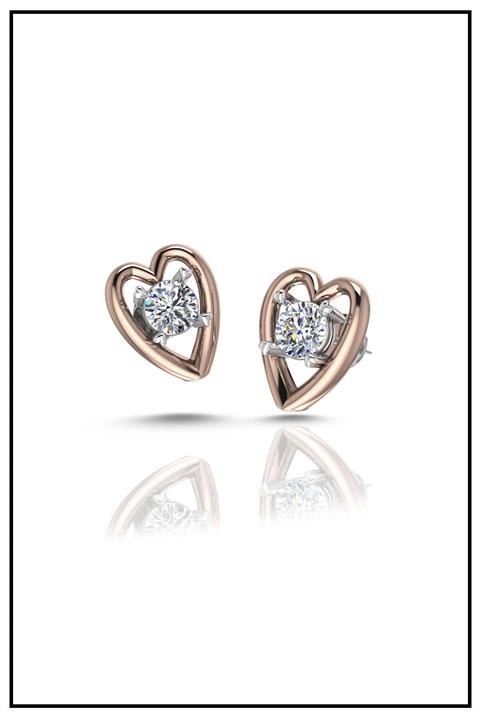 Ignis Diamond Kalpli Pırlanta Tektaş Küpe