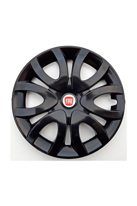 Seta 15'' Inç Fiat Jant Kapağı 4 Adet Çelik Jant Görünümlü Parlak Siyah - Kırılmaz Esnek
