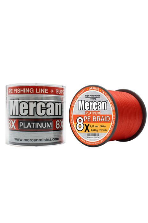 MERCAN MİSİNA Mercan Pe Örgü Platinum 8x Ip 500 M Turuncu Misina