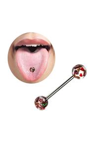 Cadının Dükkanı Cerrahi Çelik Desenli Dil Piercing