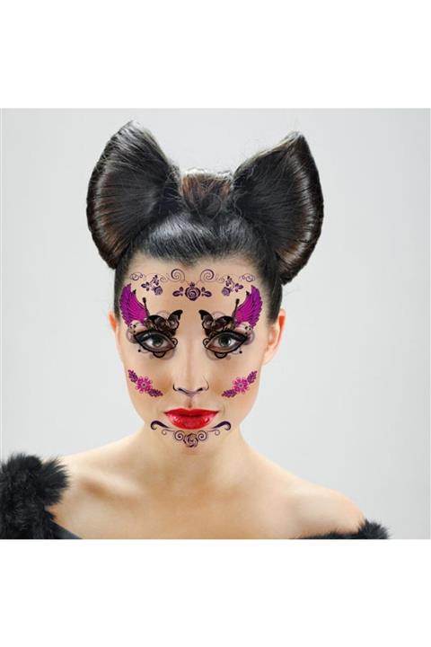 Samur Marka: Geçici Yüz Dövmesi Mor Kanatlı Model Kategori: Geçici Dövme