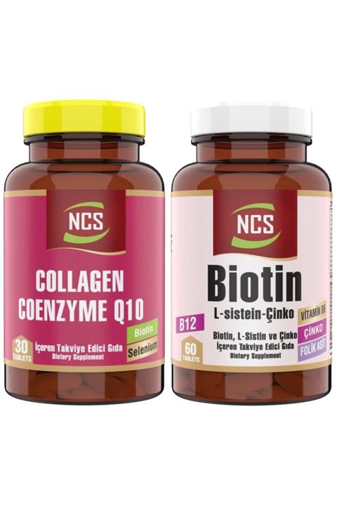 NCS Collagen Kolajen Coenzyme Q10 30 Tablet Biotin Çinko Vitamin B12 60 Tablet L-sistein
