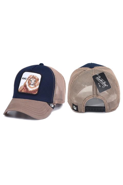 Trucker Aslan Model Hayvan Desenli Şapka Vizon Lacivert