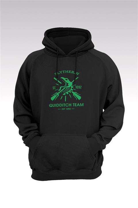 Tonny Mood Harry Potter Slytherin 153 Siyah Kapşonlu Sweatshirt - Hoodie