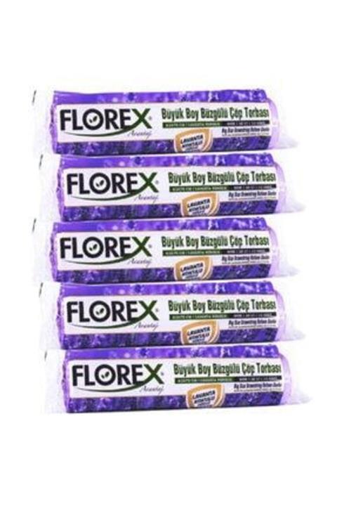 Florex Büyük Boy Büzgülü Çöp Torbası 10'lu 5 Paket