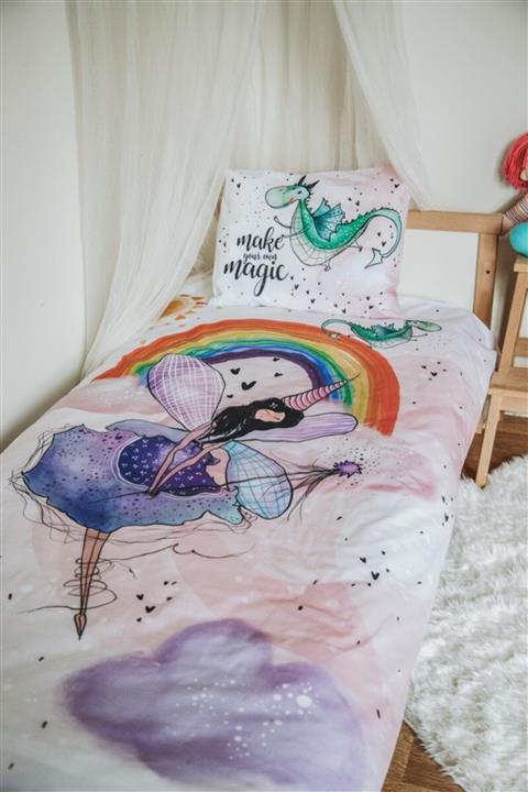 BLZ Gökkuşağı ve Peri Desenli Bebek Nevresim Takımı