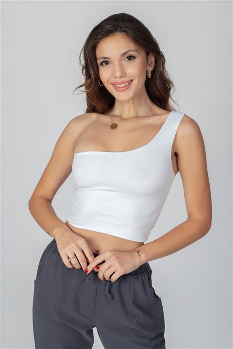 BOLDİ Kadın Beyaz Tek Omuz Büstiyer