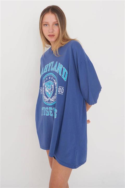 Addax Baskılı Oversize T-shirt P9546 - D8