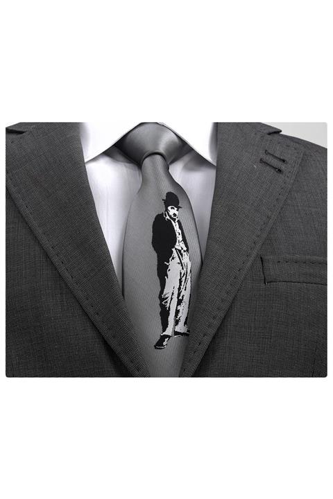 Exve Exclusive Gri Charlie Chaplin Kravat