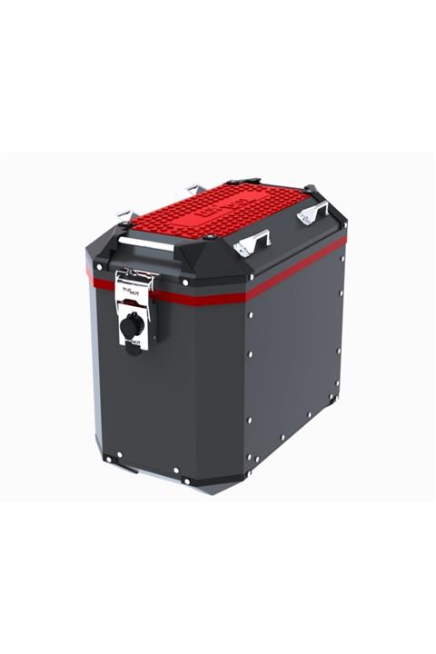 TUGMOT Togmot Füme-kırmızı Yan Sol Motosiklet Çantası