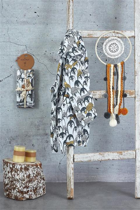 Ecocotton Bebek Pingu Müslin Bornoz