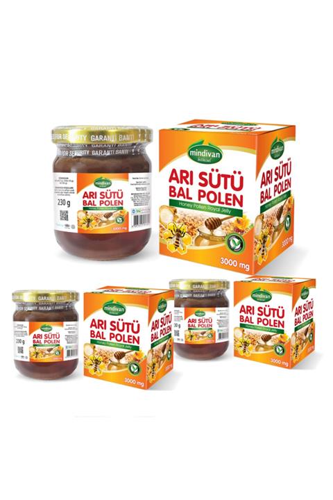 Mindivan Arı Sütü Bal Polen Bebek X 3 Adet