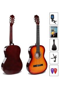 müzikhane 4/4 Tam Boy Klasik Gitar ,akort Cihazı , Kılıf , Gitar Sehpası , Metot , Pena