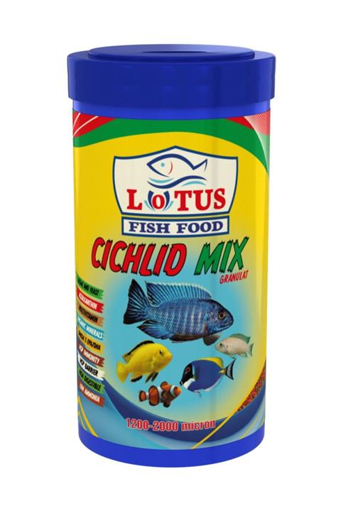 Lotus Cıchlıd Mıx Granulat 100 ml Yunus Sarı Prenses Ahli Balık Yemi