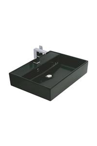 ALVİT Archıtect 45*60 Cm Tezgah Üstü Lavabo Parlak Siyah