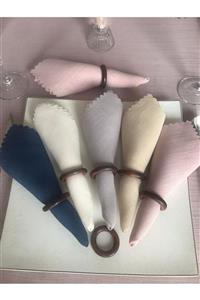etuval 6'lı Dertsiz Kumaş Peçetelik Gri 30x30 Cm (ahşap Yüzük Dahildir)