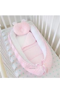 Jaju Baby Pembe Nohut Kumaş Lüx Tasarım Ortopedik Babynest 100x60cm