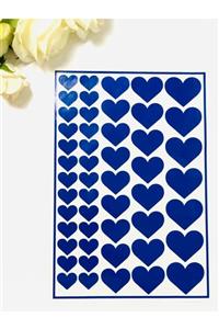 guncelevents Kalp Etiket Dekoratif Sticker Yapışkanlı Folyo - Lacivert