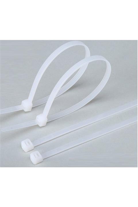 Pemsan Plastik Cırt Kelepçe ( Kablo Bağı ) Beyaz 10cm X 2,5mm
