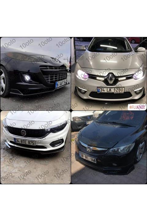 10oto 3 Parça Lip Üniversal Abs Plastik Piano Black Flaplı