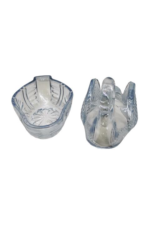 edecor Cam Şekerlik Cam Kuğu Model Buzmavisi