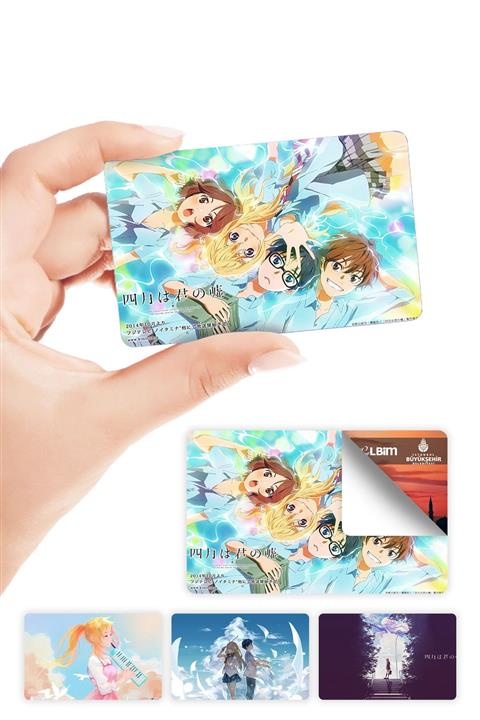 ZipZap Your Lie In April ( Shigatsu Wa Kimi No Uso ) Kart Kaplama Sticker 4 Adet