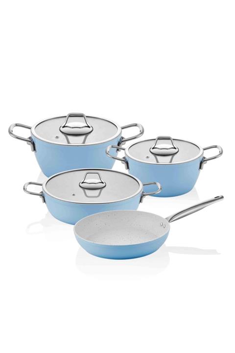 The Mia 7 Parça Tencere & Tava Seti - Mavi