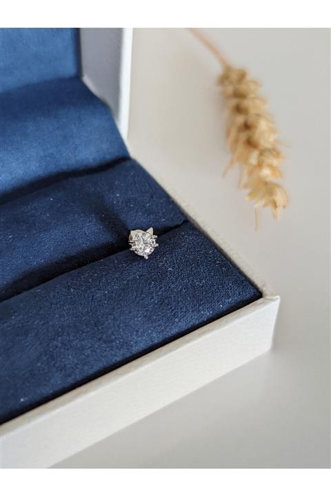 SU PERİSİ TAKI BİJUTERİ Kadın Cerrahi Çelik Zirkon Taşlı Gümüş Mickey Mouse Piercing  Tragus