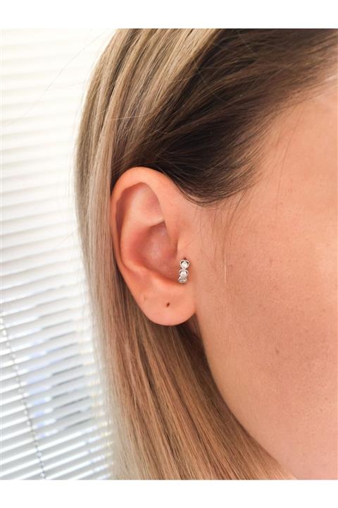 Schwestern Design Zirkon Taşlı Tragus Piercing