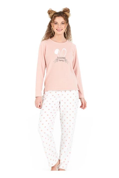 Blackspade Kadın Uzun Pijama Takımı 50652 - Pembe