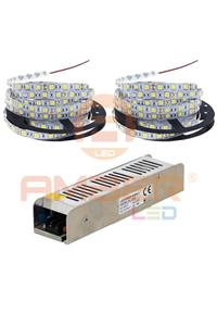 AmberLED Şerit Led 3 Çipli Iç Mekan Yeşil 10 Metre + 12v 12.5 Amper 150 Watt Led Trafo