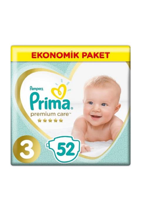 Prima Bebek Bezi Premium Care 3 Beden 52 Adet Ekonomik Paket