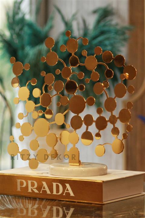 Ritzy Dekor Ev Dekorasyon Dekoratif Seramik Ayaklı Metal Italyan Tasarımlı Heykel Büyük Biblo Gold