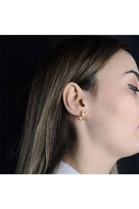 ATA MUCEVHERAT Kadın Altın Taşsız Modern Küpe